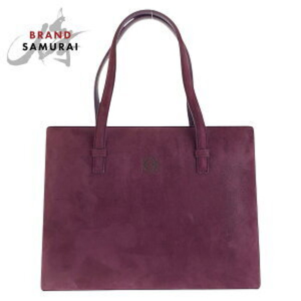 LOEWE Anagram Purple Gold Suede Leather Handbag Shoulder Bag